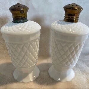 Vintage Milk Glass Salt & Pepper Shakers